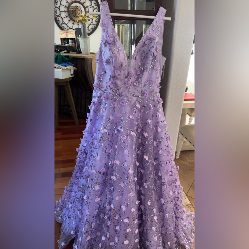 Elegant Lavender Floral Gown
